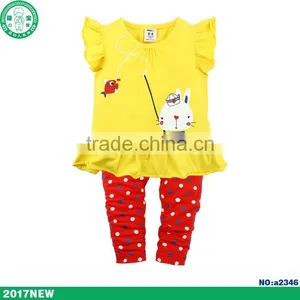 Baby Clothing Sets Summer Flower Newborn Baby Girl Ruffled Shorts + Pant Clothing Sets thumbnail-3