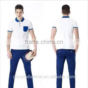 Summer Fashion Men's Two Color Polo Shirt Design With Combination thumbnail-2