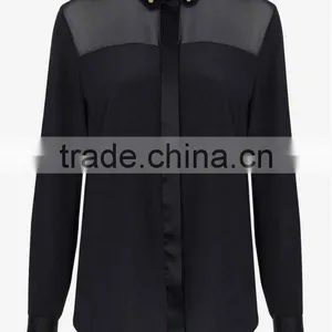 Ladies Buttoned Pure Silk Classic Blouse thumbnail-1