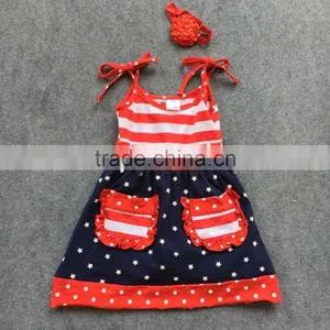 Baby Girls Fourth of July Outfits 4th of July Dress 2-7t Girls July 4th Outfit Children Patriotic Dress Sets Kids Clothing Sets thumbnail-1