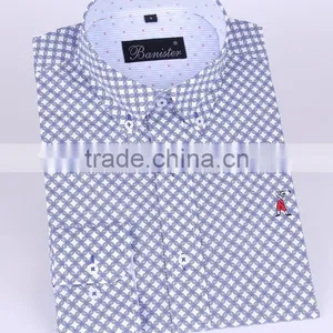 2017 Customized Printing Men's Long Sleeve Shirt With Contrast Collar and Cuff thumbnail-1