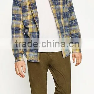 Youth Grid Comfortable Leisure Cotton Short Sleeve Shirt thumbnail-1