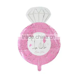 Aluminium Foil Balloons Party Decoration Finger Ring Pink Angel Message "I Do" Pattern thumbnail-2