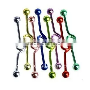 316l Surgical Steel Tongue Barbell Circle Spiral Industrial Body Piercing Jewelry, Fashion Tongue Barbell,tongue Rings thumbnail-1