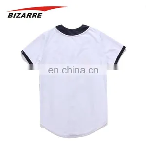 Custom 100% Polyester Mens Active Short Sleeve Button Up Baseball Jersey Shirt thumbnail-2