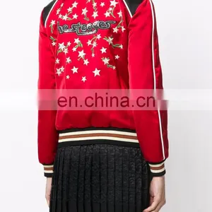 Women's Classic Stand Collar Button Up Embroidered Star Jacket thumbnail-4