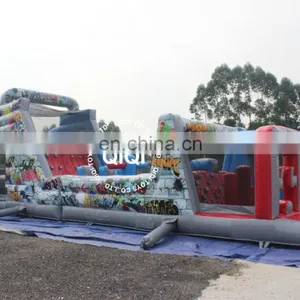 2017 Inflatable Bouncer Jump Castle Obstacle Course With Slide Fatcory Price thumbnail-6