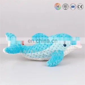 Golfinho Brinquedos Flanela, Stuffed Blue and Gray Color Dolphin Plush Toy thumbnail-1
