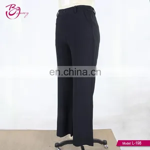 2017 Latest Design Black Color Wide Leg Loose Pants Women thumbnail-3