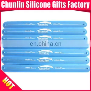 One Color Printed Silicone Slap Bracelets thumbnail-1