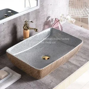 Colorful Odorless Non Toxic no Hole Ceramic Bathroom Sink Bowl thumbnail-1