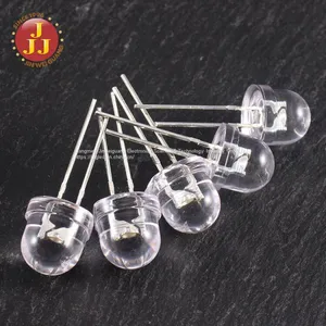 8mm Pure White Straw Hat LED Short Legs Through Hole/dip Led thumbnail-1