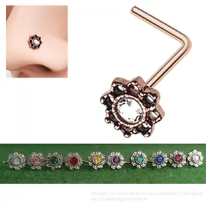 New Hot Money Puncture Stainless Steel Insert Drill Nail, Foreign Trade Jewelry Earrings, Titanium Steel Nose Ring Manufacturer Wholesale thumbnail-1