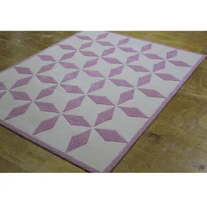 Pink Floral Cut Pile Area Rug Modern Floor Carpet Rugs For Living Room thumbnail-1
