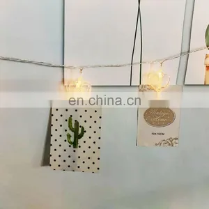 LED String Fairy Light Holiday Decorative Battery Powered String Light With Plastic Heart Shaped Clips thumbnail-1