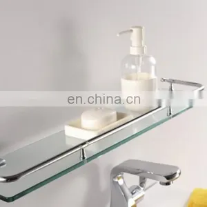Flat Polished Edge Tempered Wall Mounted Bathroom Glass Shelf thumbnail-4
