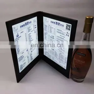 White Color Rechargeable Magnetic Acrylic Leather Material Restaurant Hotel Double Side Lighting LED Menu thumbnail-2