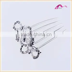 Top Quality Wedding Headwear Twinkle Crystal Bowknot Hair Combs For Women Hair Ornament thumbnail-2