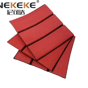 NEKEKE Boat Marine EVA Deck Sheet Foam MAT Flooring Faux Red + Black Lines Teak Decking thumbnail-3