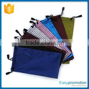 Custom Logo Printed Microfiber Drawstring Sunglasses Bags Wholesale thumbnail-4