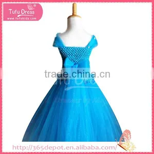 Elegant Princess Costume Skyblue Cap Sleeve A-line Maxi Gauze Dress Halloween Costume Supplier's Choice thumbnail-1
