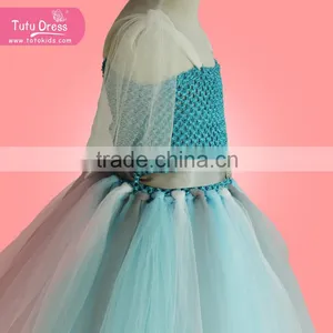 Fancy Cap Sleeve Girls' Dress Silvery Waistband & Gauze Tulle Trail thumbnail-6