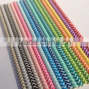 CHEVRON ZIG ZAG STRIPED PAPER STRAWS VINTAGE RETRO WEDDING PARTY BIRTHDAY thumbnail-1