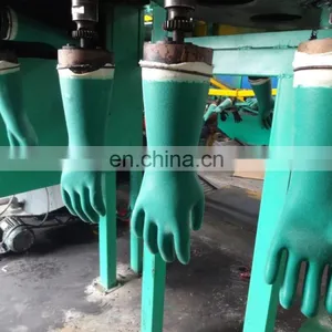 Oil and Gas Industry Long Sleeves Cotton Lined Blue Sandy PVC Rubber Glove Cheap Goods From China thumbnail-5