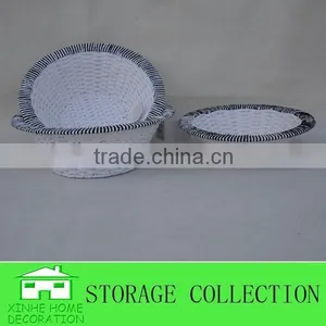 Set of 3 Bowl Shape Handmade Paper Rope Woven Basket thumbnail-2