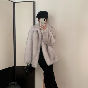 Winter's New Divine Girl Faux Fox Fur One-piece Fur Coat for Women, Eco-friendly Fur With a High-end Feel thumbnail-1