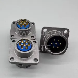 FQ18 Series 7-Pin Square Flange Male Socket thumbnail-2