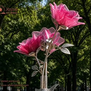 Custom Rose Floral Installation Sculpture for Outdoor Projects thumbnail-4