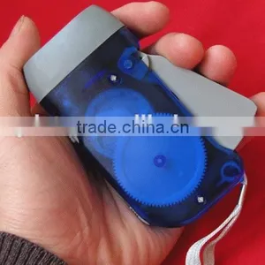 2015 Wholesale Bright Light Hand Press Blue Dynamo LED Torch Flashlight thumbnail-2