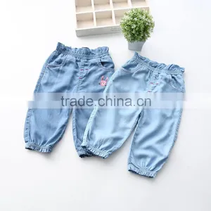 Girls Jeans 2016 Spring New Style Leveret The Embroidey Closed Foot Trousers Children's Pants thumbnail-1