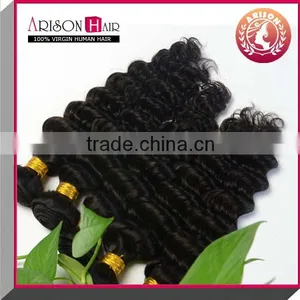 Raw Human Hair Big Promotion for Christmas! Remy Hair 6A Grade Indian Hair Weave Deep Wave thumbnail-4