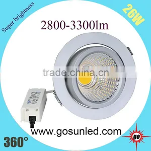 2016 Hot Sales 360 Degree Roatatable 26W Gimbal Led Downlight for Shop thumbnail-3