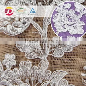 Wholesale Cheap Nylon Cotton 3d Flower Lace Embroidered New York Wholesale Fabric Lace for Dress thumbnail-1