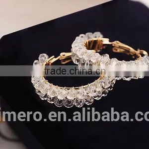 Women 18k Rose Gold Clear Zircon Jewelry Stud Earrings High Quality thumbnail-6