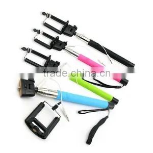 Universal Wired Monopod With Clip, Wired Selfie Stick for Cell Phone thumbnail-1