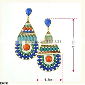 2016Fashion Drop Gemstone Restore Ancient Ways Earring E0081 thumbnail-4