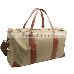 Luggage Duffle Bag Leather Vintage Military Canvas Travel Bags thumbnail-5