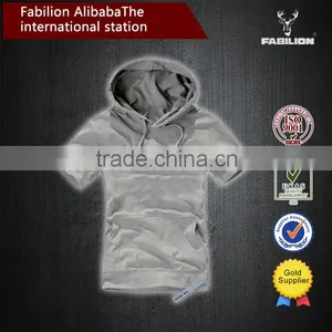 Hot Tide Brand Short-sleeved Solid Color 100% Cotton Plain Hoodie thumbnail-5