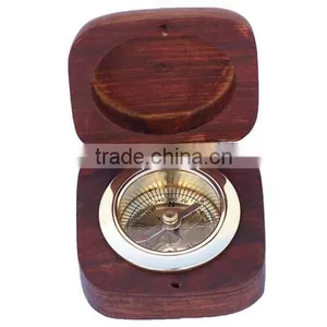 Beautiful Hampton Nautical Rosewood Desk Compass-Desk Compass With Rosewood Box 13425 thumbnail-2