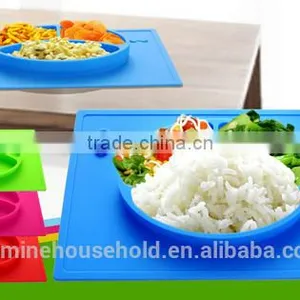 BPA Free Custom Baby Kids Silicone Placemat Plates thumbnail-2