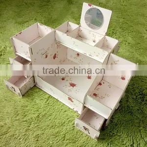 China Home&office Eco-friendly Foldable Wooden/plastic Desktop Storage Box thumbnail-3