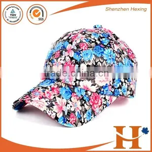 Colorful Flower Sports Hats, Custom Girls Golf Sports Cap, High Quality Women Sprots Hat thumbnail-2