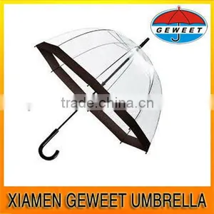 Easy Grip Plastic Crook Handle Cute Clear Plastic Kid Umbrella thumbnail-1