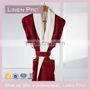 LinenPro 400GSM Terry Cloth Hotel Bathrobe Hooded 100% Cotton Bathrobe for Men thumbnail-5