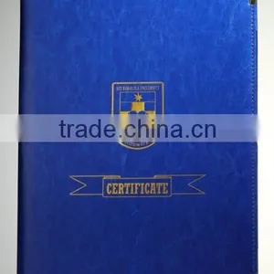 Top Quality Leather Material Diploma Cover Promotional Diploma Cover Custom Diploma Cover With Custom Hot Stamped Logo thumbnail-6