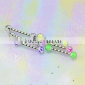 Magnetic Tongue Piercing Jewelry With Stainless Steel Barbell and Acrylic Balls Fashion Tongue Rings thumbnail-3